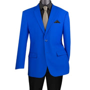 Men’s 2 Button Blazer with Side Vents - Regular Fit Royal