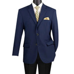 Conrad Collection: Navy Solid Color Single Breasted Regular Fit Blazer