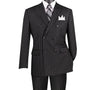 Symphony Collection: Black 2 Piece Pinstripe Double Breasted Regular Fit Suit