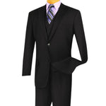 Urbano Collection: Black 3 Piece Solid Color Single Breasted Regular Fit Suit