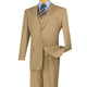 Urbano Collection: Khaki 3 Piece Solid Color Single Breasted Regular Fit Suit