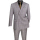 Celestial Collection: Grey 2 Piece Glen Plaid Double Breasted Regular Fit Suit