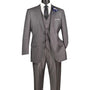Zeus Zenith Collection: Grey 3 Piece Tone-on-Tone Pinstriped Single Breasted Regular Fit Suit