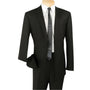 Vintagevo Collection: Black 2 Piece Solid Color Single Breasted Slim Fit Suit