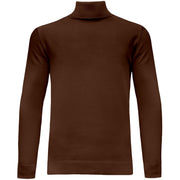 Brown Knit Turtleneck Sweater
