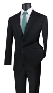 Men’s 2-Piece Solid Single-Breasted Modern Fit Suit - Black