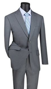 Men’s 2-Piece Solid Single-Breasted Modern Fit Suit - Grey