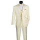 Tempel Collection: Ivory 4-Piece Regular Fit Tuxedo with Vest and Bow Tie with Adjustable Waistband