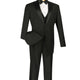 Tempel Collection: Black 4-Piece Regular Fit Tuxedo with Vest and Bow Tie with Adjustable Waistband