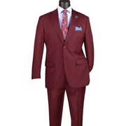 Men’s 2-Piece Solid Single-Breasted Modern Fit Suit - Burgundy