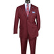 Prestigio Collection: Burgundy 2 Piece Solid Color Single Breasted Regular Fit Suit