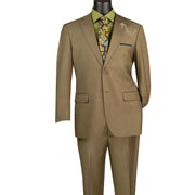 Men’s 2-Piece Solid Single-Breasted Modern Fit Suit - Beige