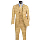 Cadellus Collection: Tan 3-Piece Windowpane Modern Fit Suit - Luxurious Wool Feel