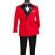Albireo Collection: Red 2-Piece Double-Breasted Tuxedo - Modern Fit - Satin Peak Lapel
