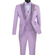 Kraz Collection: Lavender 3-Piece Single-Breasted 1-Button Peak Lapel Slim Fit Suit - Luxury Wool Feel