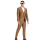 Windowpane 3-Piece Skinny Fit Suit with Double-Breasted Vest - Walnut by Tazzio