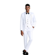 Men's 3-Piece Suit With Shawl Collar In White/Black - Slim Fit