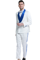 White/Royal Paisley Two-Piece Skinny Fit Suit