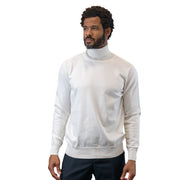 Men’s White Wool Cashmere Turtleneck Sweater Modern Fit
