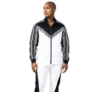 Marble Collection: White Regular Cut Dressy Sport Warm-Up Set