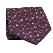 Men's Floral Pattern Necktie - Wine