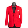 Luxelore Collection: Red Solid Color Single Breasted Slim Fit Blazer