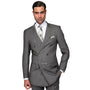 Orpheus Collection: Gray Pinstripe Double Breasted Suit, Super 180's Italian Wool, 2-Piece