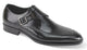 Pictor Collection: Genuine Leather Black Single Monk Strap Moc Toe Shoes
