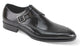 Pictor Collection: Genuine Leather Black Single Monk Strap Moc Toe Shoes