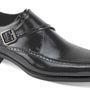 Pictor Collection: Genuine Leather Black Single Monk Strap Moc Toe Shoes