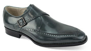Grey Single Monk Strap Moc Toe Leather Dress Shoes