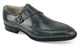Pictor Collection: Genuine Leather Grey Single Monk Strap Moc Toe Shoes