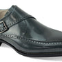 Genuine Leather: Grey Single Monk Strap Moc Toe Shoes