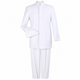 White 2-Piece Hidden-Button Clergy Suit