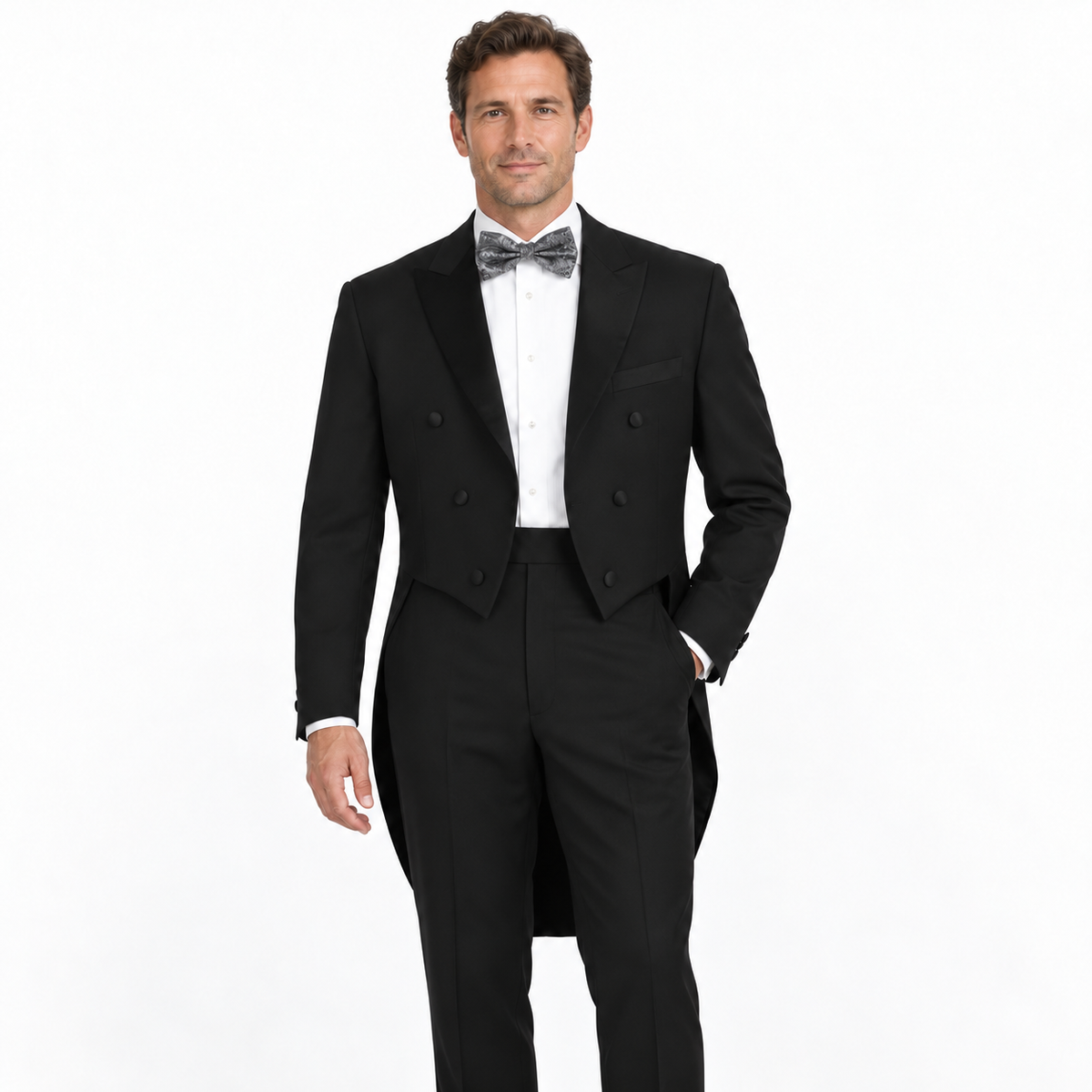 Black Black 2-Piece Tailcoat Tuxedo generated model view