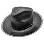Ritz Collection: Scala Black 5 Bu Toyo Fedora with 3 Inch Brim and Leather Band