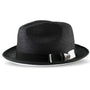 Innovique Collection: Black White Bottom Braided Stingy Brim Pinch Fedora Hat