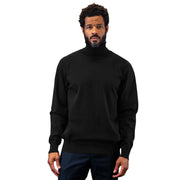 Men’s Black Wool Cashmere Turtleneck Sweater Modern Fit