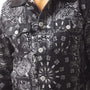 Gents Paisley Print Modern Cut Jacket In Black