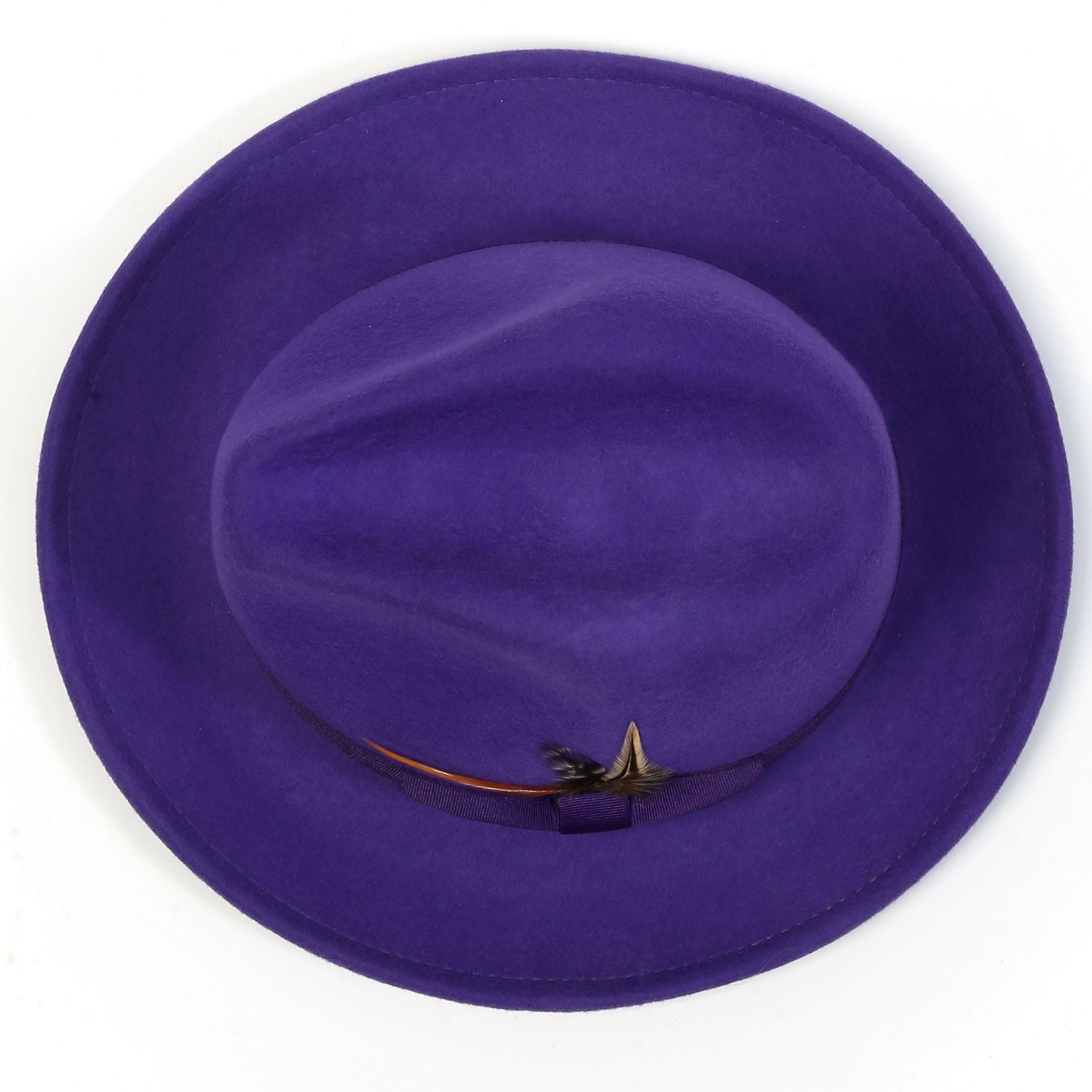 montique blackberry wide brim wool felt fedora side view
