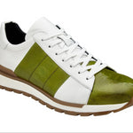 Belvedere Blake Lime & White Ostrich & Italian Calf Leather Sneaker