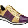 Belvedere Blake Purple & Gold Ostrich & Italian Calf Leather Sneaker