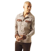 Brown Plaid Long Sleeve Walking Suit