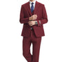 Velourville Collection: Men's 3 Piece Solid Hybrid Fit Suit In Burgundy
