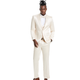 Men's Sharkskin 3-Pc Suit with Peak Lapel In Champagne- Skinny Fit by Tazzio