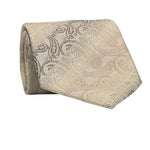 Men's Champagne Paisley Jacquard Silk Tie