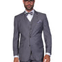 Pan Prestige Collection: 3PC Modern Fit Solid Color Suit With Super 150's Italian Wool In Charcoal