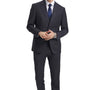 Velourville Collection: Men's 3 Piece Solid Hybrid Fit Suit In Charcoal