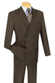 Majestify Collection: Brown 2 Piece Solid Color Double Breasted Regular Fit Suit