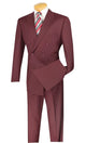 Majestify Collection: Burgundy 2 Piece Solid Color Double Breasted Regular Fit Suit